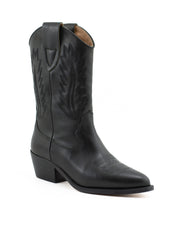 Alpe 2101-17-05 Cowboy Boot-Black Leather