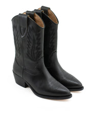 Alpe 2101-17-05 Cowboy Boot-Black Leather