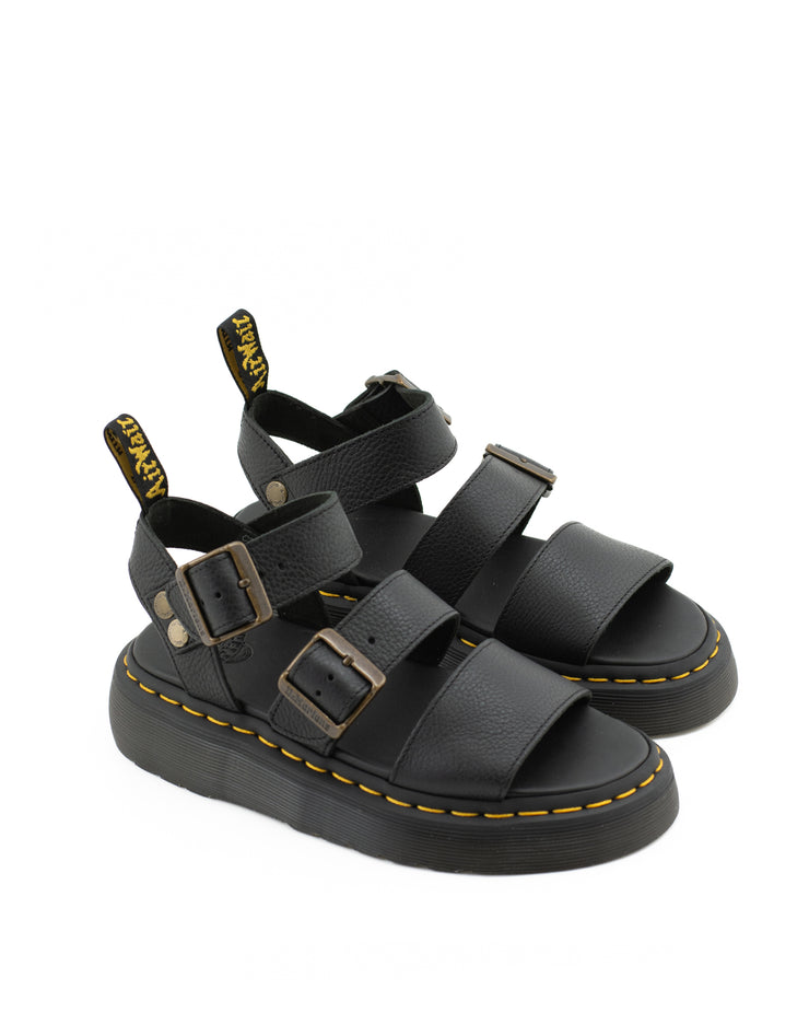 Dr. Martens — Gryphon Quad Sandal - Black Pisa