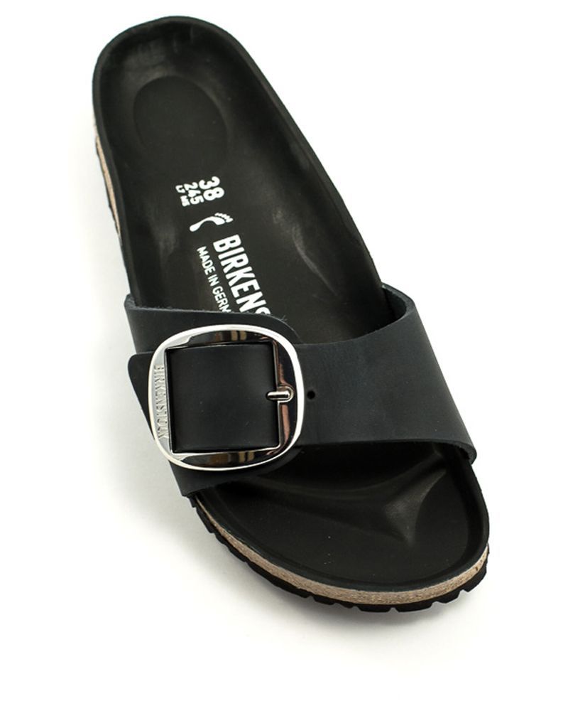 BIRKENSTOCK Madrid Big Buckle Leather Sandals Black