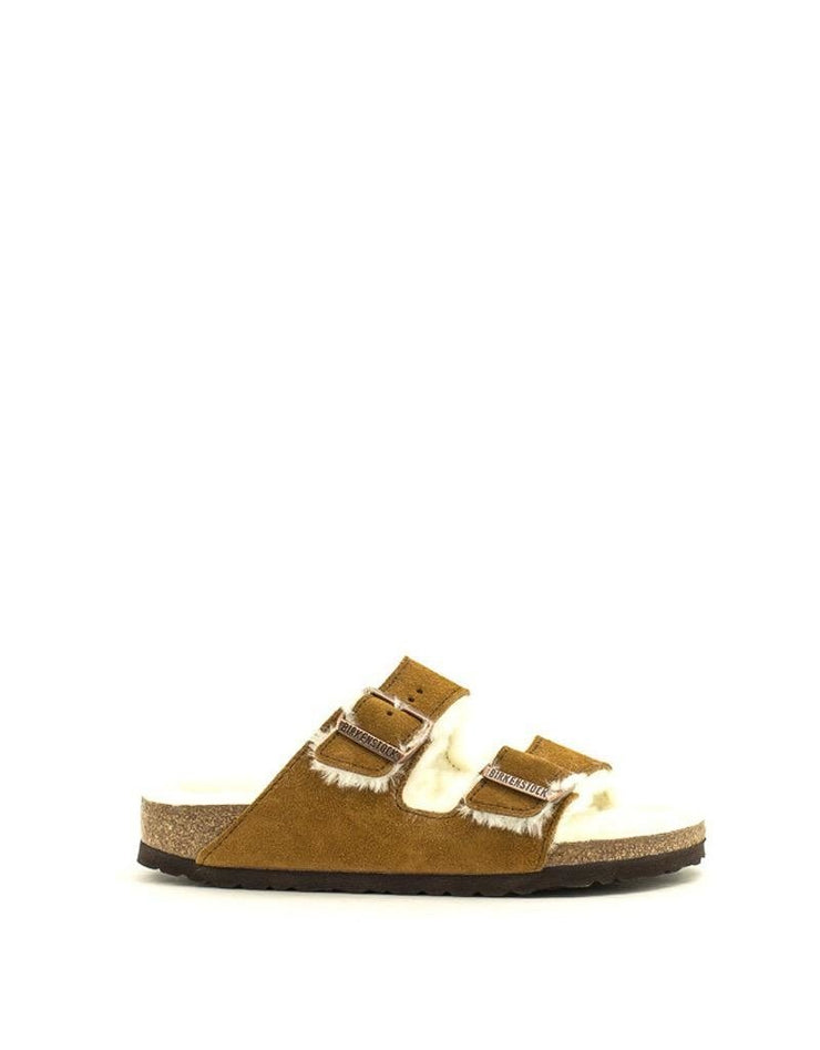 Birkenstock — Arizona Shearling Suede - Mink Narrow Width