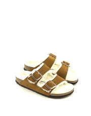 Birkenstock — Arizona Shearling Suede - Mink Narrow Width